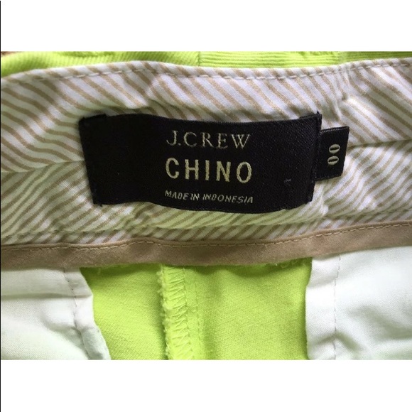 J crew bright green chino shorts Sz 00 - Picture 2 of 5